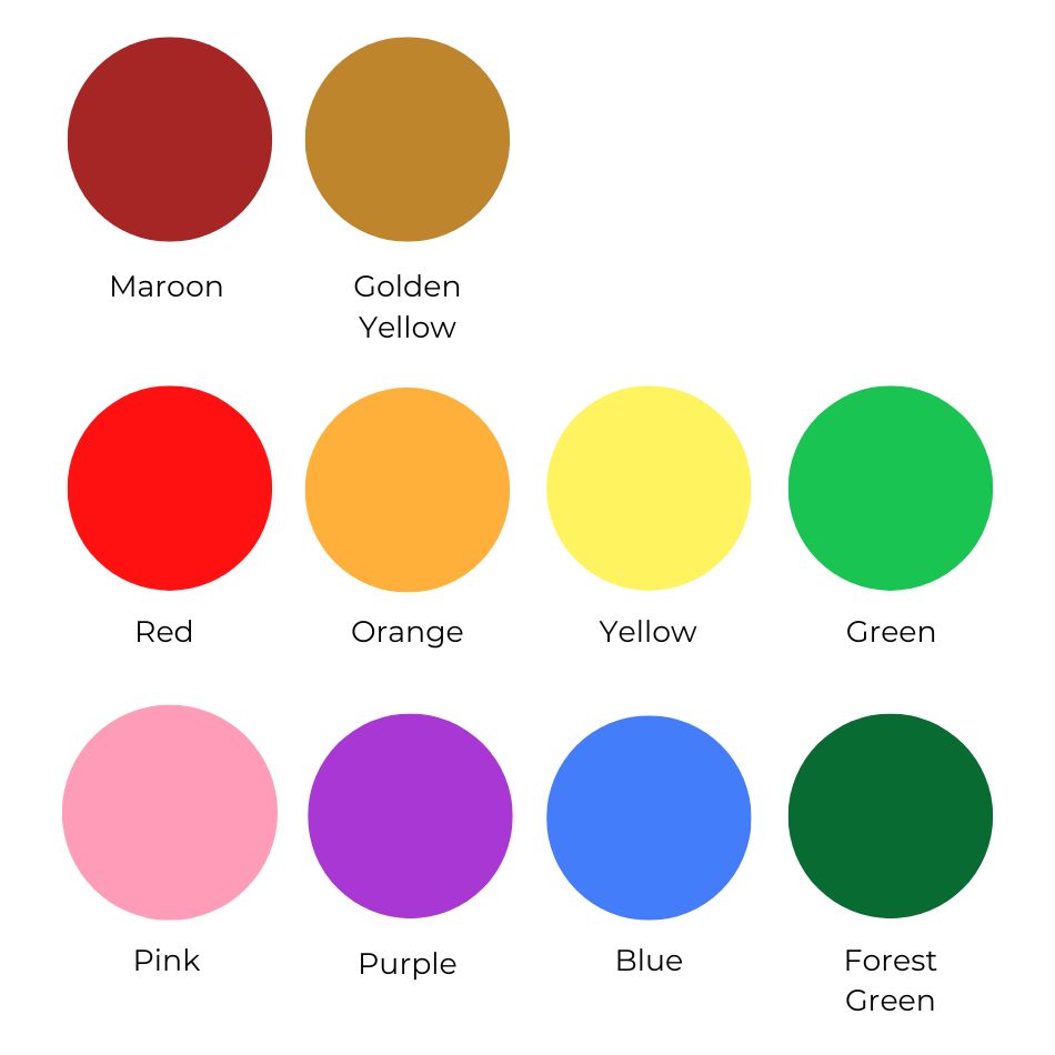 Cupcake frosting color examples.
