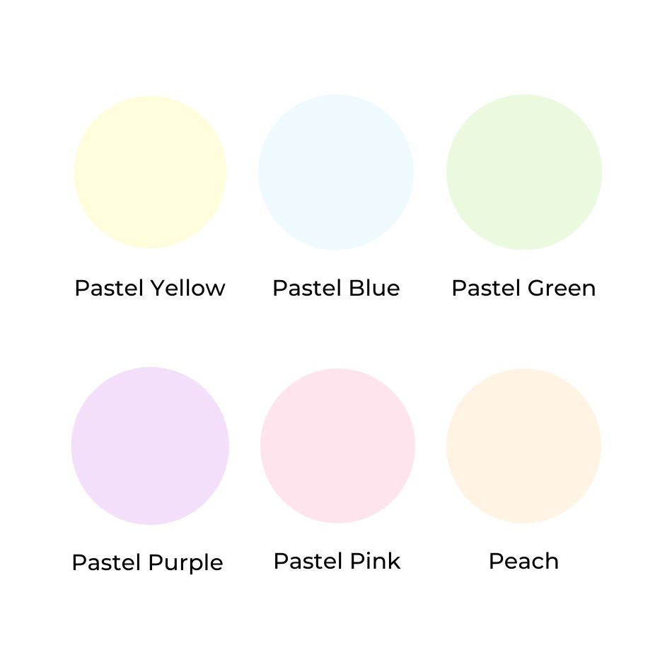 Pastel frosting color examples.