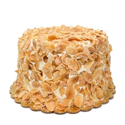 Side view of the Burnt Almond cake.