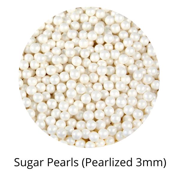 Sugar pearls example.