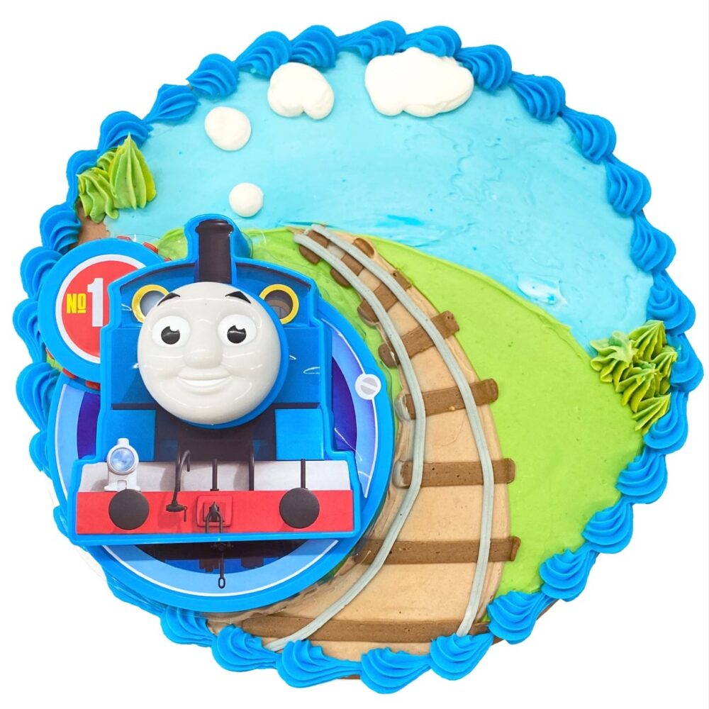 Top view of Thomas the Train decoration.